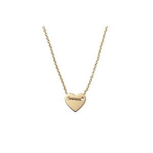 Stella & Dot Gold Heart Charm Necklace 925 Gold Plated Delicate Feminine